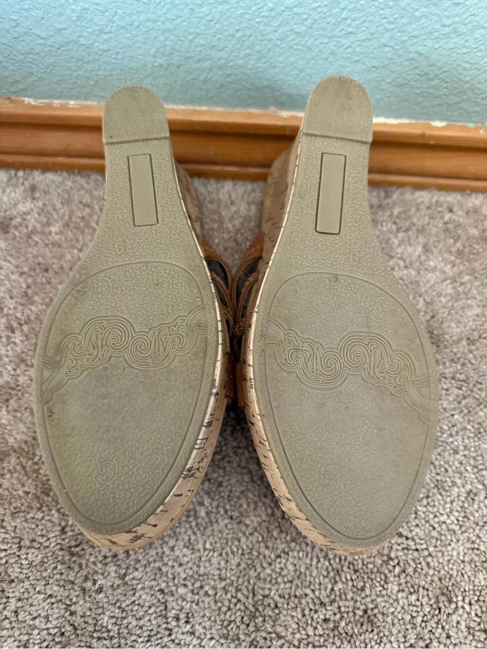 Women's Brown Wedge Sandals - Comfort Cross-Strap Slide